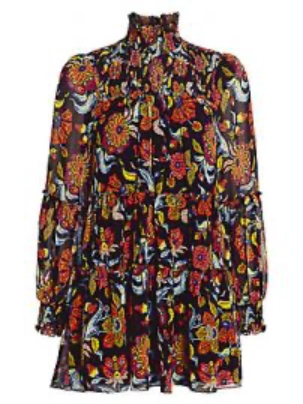 Cinq a Sept Rika Floral Long Sleeve Minidress - size 0 - Picture 2 of 7